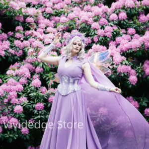 Customized Victorian Lilac Purple Butterfly Fairy Lace-Up Prom Dress Fairytale Halloween Cosplay Evening Gowns