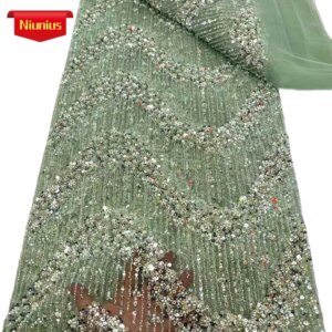 2025Latest Best Quality Austria Luxurious Elegant Soft Mesh lace With Lots Stones Fabric For Wedding Evening Dresses NN2815_Z