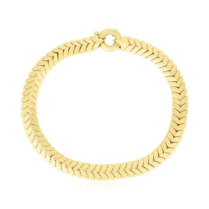 14k Yellow Gold High Polish Chevron Link Bracelet 6mm