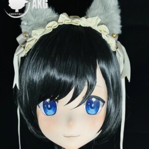 Customize Character Female/Girl Resin Kig Full Head With Lock Anime Cosplay Japanese Anime Kigurumi Mask