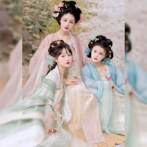 Women’s Hanfu for Girlfriends Terminus Skirt Chinese Ancient Costume Style Traditional Han Clothing Machine Embroidery and Dress