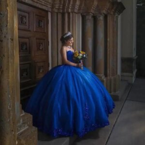 Customized Shiny Navy Off Shoulder Quinceanera Dress rhinestone applique Tull vestidos de 15 Quinceanera 