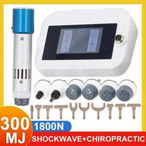 300MJ Shockwave Therapy Machine For Pain Relief Tennis Elbow 2in1 Chiropractic Adjust Tool Electric Correction Gun