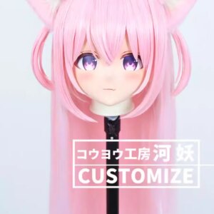 C-422-16 Customize Full Head Resin Cartoon Cosplay Japanese Character Anime Role Play Crossdress Kigurumi Mask With Back Shell