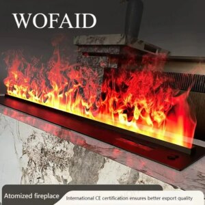 Recessed Water Fireplace, Ultrasonic Mist Technolog, LED Light Source Simulated Electric Fire Humidifier Anti-Drying Home Decor
