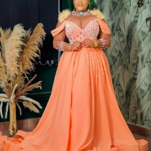 Arab Luxury Evening Dresses For Women High Neck Long Sleeves With Feather Crystal Beading Pearls A-Line Satin Prom Party Dress