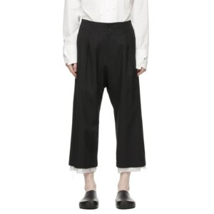 YOJI OOAK black and white wool wide leg nine-point pants Japanese independent designer brand