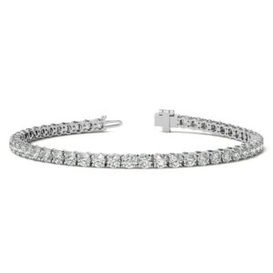 6.00 CTW AGI Certified Lab Grown Diamond Tennis Bracelet 14K White Gold Overlay