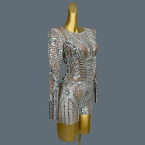 Sparkly Crystals Playsuit Women Rhinestones Performance Dance Costume Stage Wear Club Outfit Sexy Backless Dance Leotard Guiji