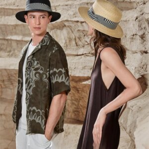 Fine natural braids hand-woven flat hat striped webbing
