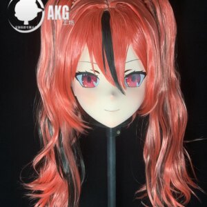 Customize Character Female/Girl Resin Kig Full Head With Lock Anime Cosplay Japanese Anime Kigurumi Mask