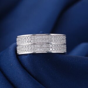 Provence 14K/18K men solid gold ring lab diamond wedding band widening luxury promise enagagement rings Anniversary gifts party