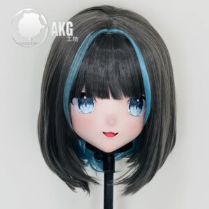 Customize Character Female/Girl Resin Kig Full Head With Lock Anime Cosplay Japanese Anime Kigurumi Mask