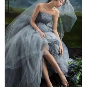 Customized Strapless Boat Neck Tulle Bow Appliques Ball Gown 2025 Formal Evening Dresses for Women Party Dresses Prom Dress