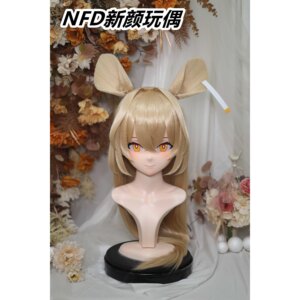 Customize Character Female/Girl Resin Kig Full Head With Lock Anime Cosplay Japanese Anime Kigurumi Mask