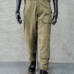 Amekaji Style Retro Cotton Heavy Deck Pants Cargo Casual Pants Japanese