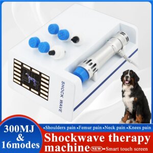 Animals Physiotherapy Shock Wave Machine 300MJ For Relieve Joint And Knee Pain Treat Tendon Injury Relaxation Shockwave Massager
