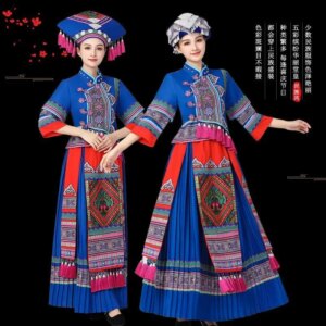 New Ethnic Zhuang Costume Female Traditional Guangxi Clothing Embroidery Guizhou Miao Dance Adult