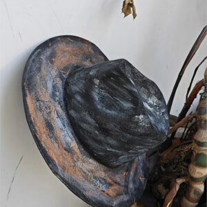 hat Burn top dark tricolor coating to make old men’s and women’s catwalk jazz hats