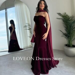 Sweetheart Velvet Ruffles Formal Evening Dresses Pleat Sleeveless فساتين سهرة Customized Elegant Prom Growns Party Women