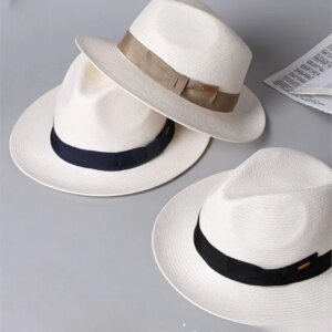 Hand-woven hats White top for men and women sun-protected