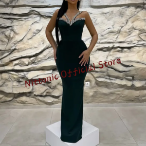 Modern Halter Beading Mermaid A-Line Formal Evening Dresses Birthday Party Prom Gowns Customized