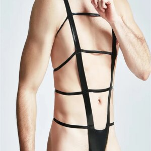latex catsuits men eurocat suits  latex leotard rubber fetish customised  clubwear cosplayMale Multi-String Thong