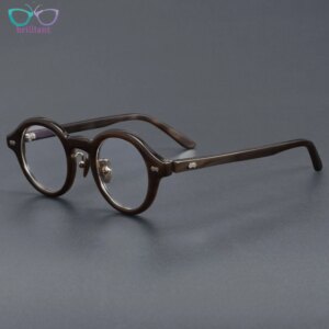 Retro Full Frame Coffee Colored Buffalo Horn Eyeglass Frames Men Women High-quality Customizable Myopia Anti Blue Light Lenses