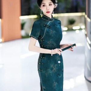 New cheongsam Chinese style elegant temperament long performance