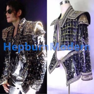 Men’s Rhinestone Jacket Full Crystals Coat Singer Dance Dance Wear Outerwear Show Costume Outfit Michael cosplay Jackson