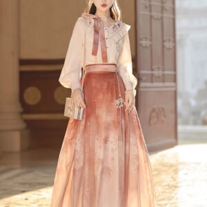 Hanfu female new Chinese style daily horse-face skirt Han elements shirt set Spring and Autumn