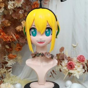 Kigurumi hard yellow hair self-set Kigurumi mask full headband lock cosplay headshell props costume anime