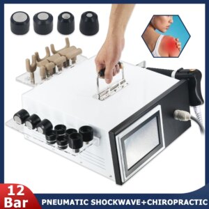 Newest Pneumatic Shockwave Machine 12 Bar For ED Relieving Body Muscle Pain Chiropractic Relaxation Professional 2 In 1 Massager