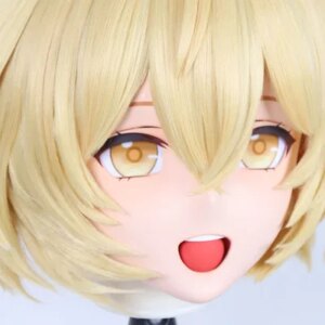 (C-11)Customize Character Resin Full Head With Back Shell Japanese Animego Cosplay Crossdressing Anime Kigurumi Mask With Lock