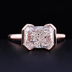 Provence 9K/10K/14K Solid Gold wedding ring Radiant lab grown diamond engagement rings custom Classic Solitaire Anniversary Gift