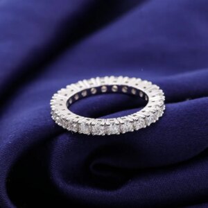 Provence jewelry 10K/14K white gold full eternity wedding band lab diamond engagement rings for women luxury stacking ring gifts