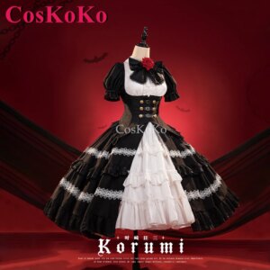 CosKoKo Tokisaki Kurumi Cosplay Anime DATE A LIVE Costume Gorgeous Black White Lolita Dress Halloween Party Role Play Clothing