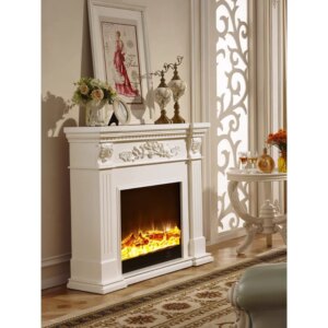 French finished fireplace American indoor electronic firewood heating cabinet cream wind small apartment entrance decorative cab
