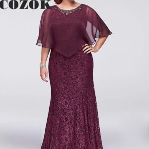 Mermaid Wedding Party Guest Burgundy Dress Appliques Chiffon Appliques Mother Of The Bride Dresses Robe Mere Mariee SX43