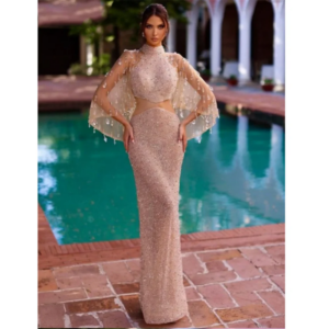 Exquisite Luxury Shiny Pink Evening Party Dresses Slim Fit Sexy Illusion Sleeveless Floor Length High Quality Women Prom Gowns