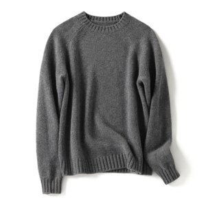Men100% CASHMERE Knitted Sweater Men Business Casual O-Neck Computer Knitted Thick Pullover Vintage Sweater 2022