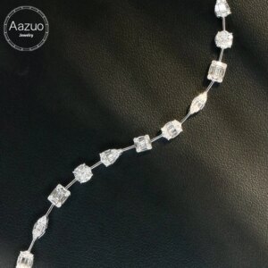 Aazuo Au750 Real 18K White Gold Natrual Diamond 1.6ct Classic Luxury Bracelets For Woman Upscale Trendy Wedding Engagement Party