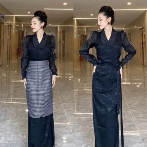 New Tibetan Clothing Temperament Black