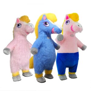 Cartoon Pony Plush Inflatable Costume Role Playing Adult Carnival Halloween Party Celebration Ball Set