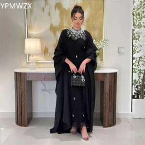Customized Prom Gown Evening Women YPMWZX High Collar Column Floor Length Skirts Bead Bespoke Occasion Dresses Party Fo