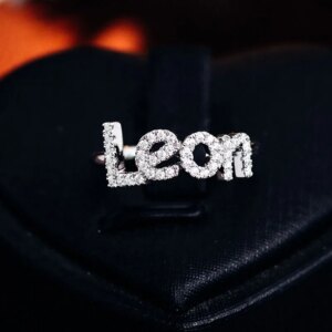 Provence Personalized custom name rings 14K/18K white gold DEF VVS lab diamond couple rings letters Valentine’s Day Gifts