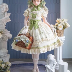 Pre Sale Spring 2023 Women lemon dress short Sleeve Sweet Japanese Lolita Dress Female A-line Lace Cosplay Party Dress