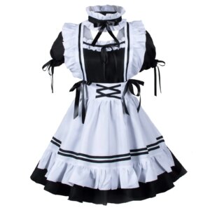 Maid Costume Black and White Classic Loli Lolita Dress Japanese Cosplay Suit