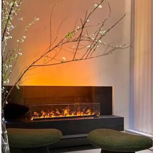 3D Atomization Fireplace, Home Fireplace Decoration, Electronic Steam Humidifier Simulation, Flame Embedded Fireplace