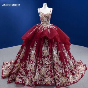 Jancember Flower Beading Evening Dresses 2024 Elegant Long Crystal Women’S Evening Dresses V-Neck Evening Dresses Long abendklei